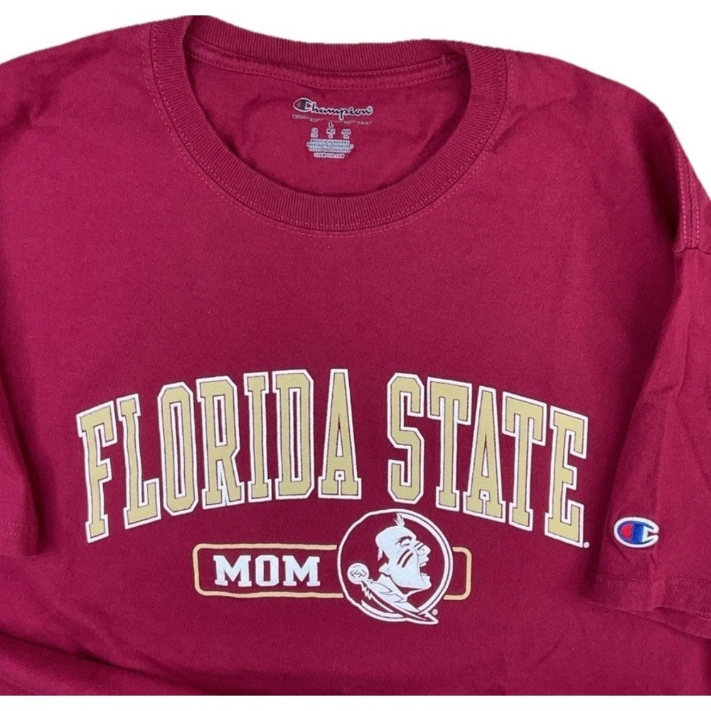 Champion Florida State Seminoles MOM Graphic T Shirt Unisex‎ L Garnet NCAA Y2K
